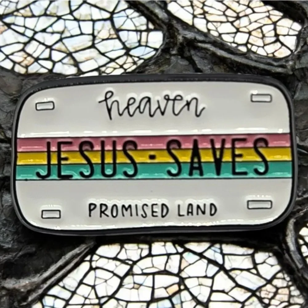Heaven License Plate Christian Pin Religious Jewelry Inspirational Promised Land
